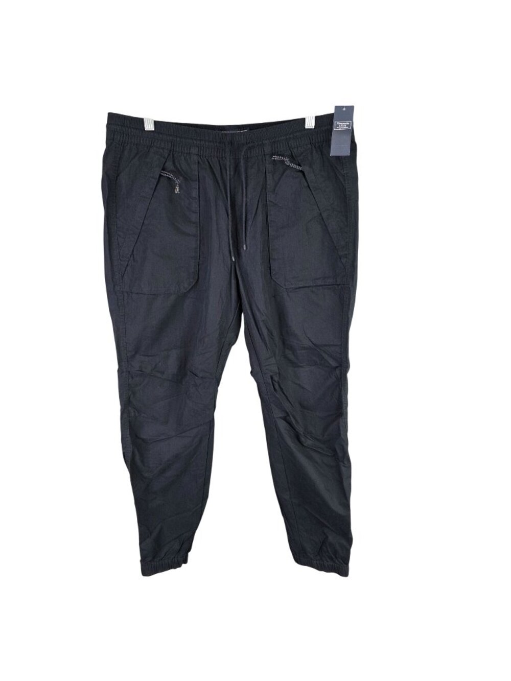 Mens Abercrombie & Fitch Langdon Skinny Black Jogger Pants Cotton Blend Size L